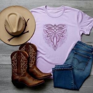 Western Boot Stitch Tee • Cowgirl Boho Graphic Shirt • Rodeo Western Top